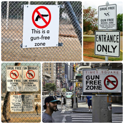 Gun free zone signs