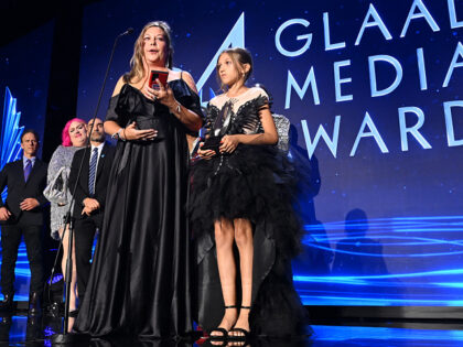 NEW YORK, NEW YORK - MAY 13: Jaime Jara and Dempsey Jara appear on stage during the 34th Annual GLAAD Media Awards at New York Hilton on May 13, 2023 in New York City. (Photo by Bryan Bedder/Getty Images for GLAAD)