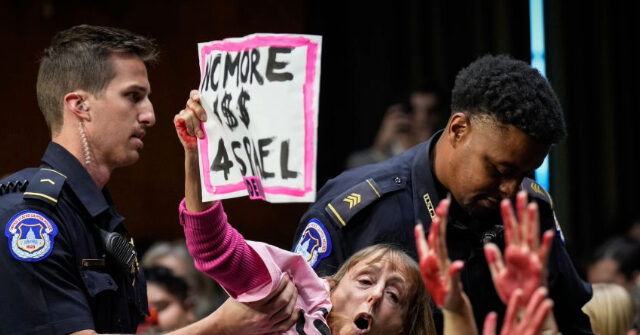 Police Remove Pro-Palestinian Protestors Disrupting Senate Israel Hearing