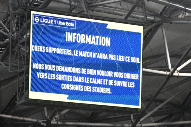 An attack on the Lyon team bus prompted officials to call off Sunday's Ligue 1 game in Mar