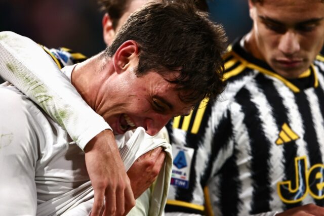 Andrea Cambiaso celebrates his first Juventus goal