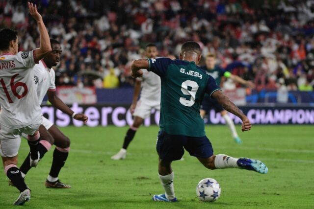Arsenal's Brazilian forward Gabriel Jesus scored a brilliant goal which helped his team tr