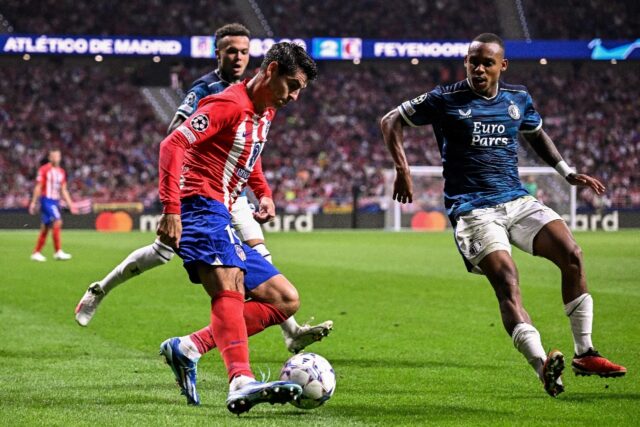 Atletico's Alvaro Morata scored twice against Feyenoord in Madrid