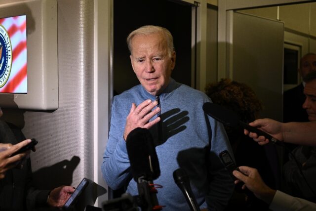 Biden spoke to reporters on Air Force One on his way back from Israel