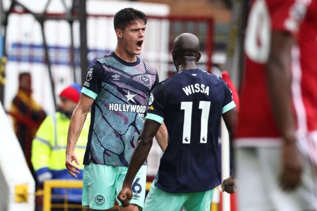 Christian Norgaard's (left) goal was not enough to secure Brentford victory at Nottingham