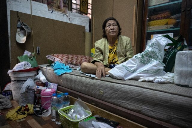 Chusri Kaewkhio, 73, lives with her 75-year-old husband Suchart in Bangkok's Klong Toey sl