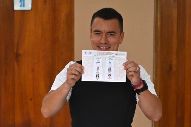 Ecuador's president-elect Daniel Noboa cast his vote in a bullet-proof vest amid a rash of