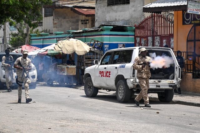 Haitian police fire tear gas at demonstrators in Port-au-Prince on August 14, 2023