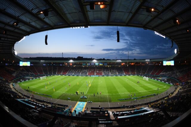 Hampden Park in Glasgow hosting a match between Sweden and Ukraine at the last Euro