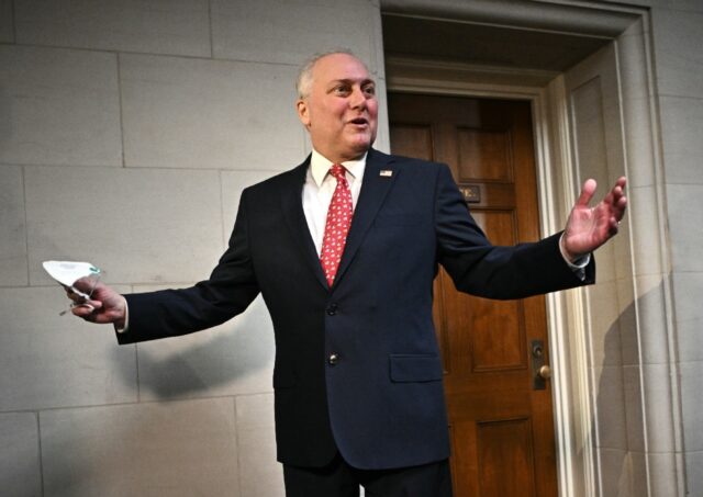 House Majority Leader Steve Scalise arrives for a candidates forum for the position of spe