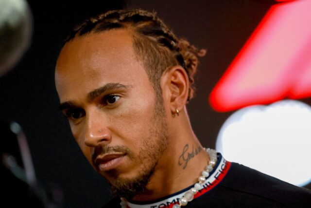 Mercedes' British driver Lewis Hamilton at the Losail Circuit ahead of the Qatar Grand Pri