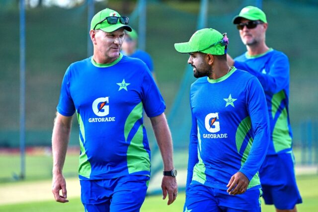 Outside noise: Pakistan coach Grant Bradburn with captain Babar Azam