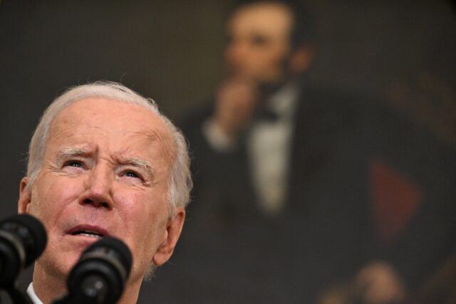 US President Joe Biden addresses the Hamas attacks against Israel from the State Dining Ro