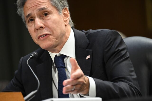 US Secretary of State Antony Blinken testifies during a Senate Appropriations Committee he