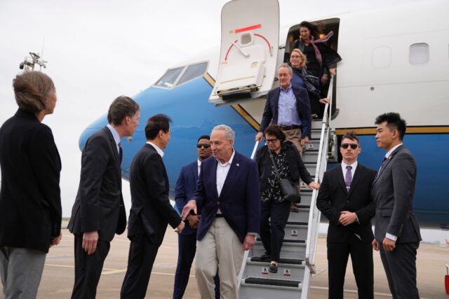 US Senate Majority Leader Chuck Schumer is leading a bipartisan delegation of lawmakers on