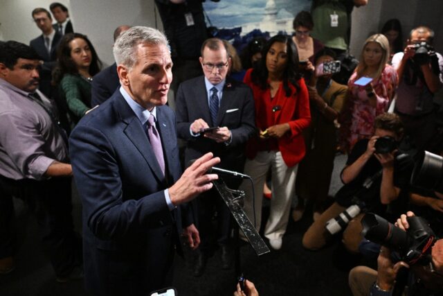 US Speaker of the House Kevin McCarthy, Republican of California, is facing a vote on whet