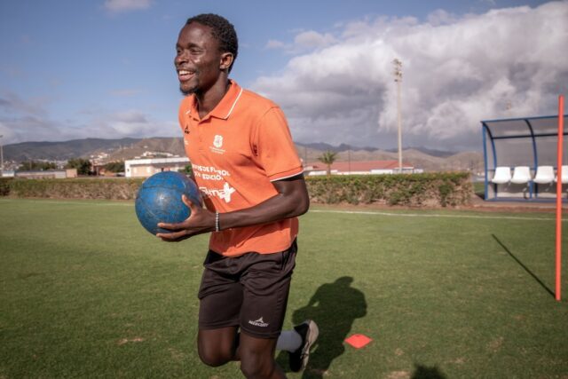 Younousse Diop, 30-year-old from Senegal, is part of a programme that uses football to hel
