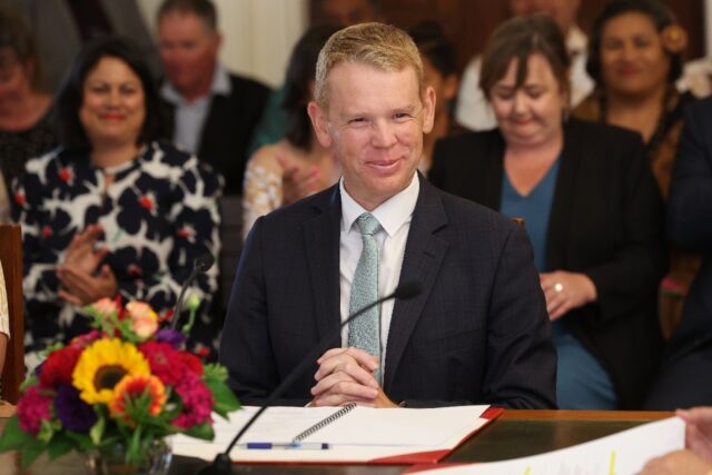New Zealand's Prime Minister Chris Hipkins at his swearing-in ceremony in January 2023