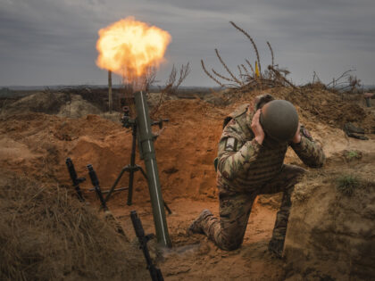 Soldiers of Ukraine's National Guard 1st brigade Bureviy (Hurricane) practice during