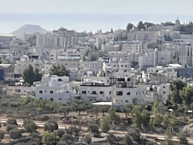 The Aida refugee camp on the north side of the Palestinian town of Beit Jala, near Bethleh