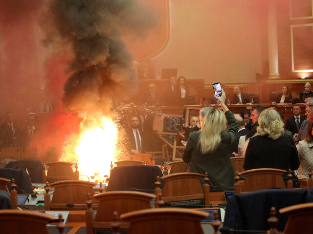 APTOPIX Albania Opposition Parliament