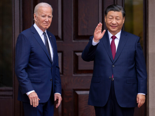 President Joe Biden greets China's President President Xi Jinping at the Filoli Estat