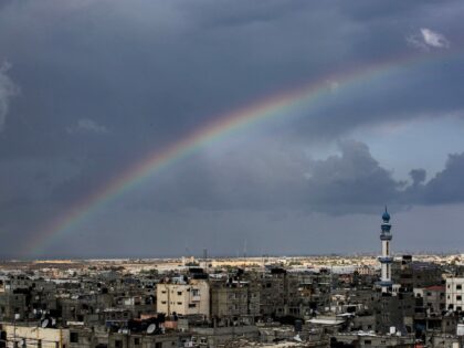 Gaza rainbow minaret (Said Khatib / AFP via Getty)