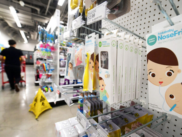 Products for developing babies are displayed at a Target department store in Hollywood, Ca