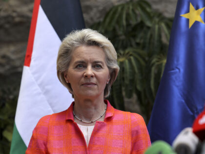 Ursula von der Leyen, President of the European Commission, gives a joint press statement