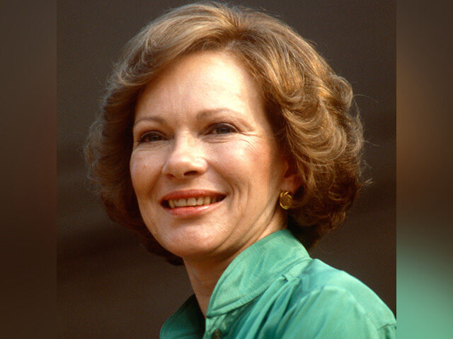 Close-up of US First Lady Rosalynn Carter during an unspecified event, Pine Bluff, Arkansa