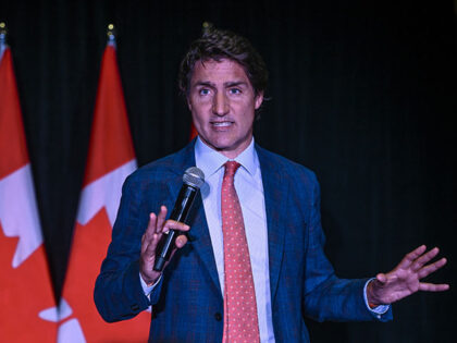 Canadian PM Justin Trudeau addresses local Liberal Party supporters at a private fundraise