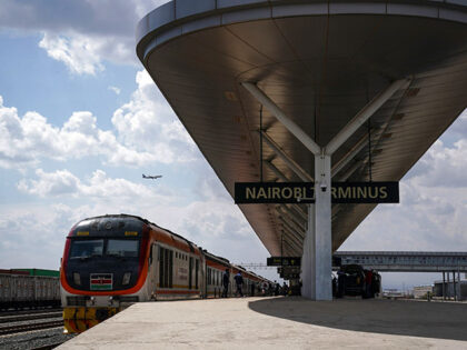 This photo taken on Sept. 20, 2023 shows a train leaving for Mombasa waiting at the Nairob