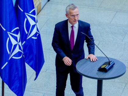 NATO Secretary General Jens Stoltenberg attends a press conference in Oslo, on October 31,