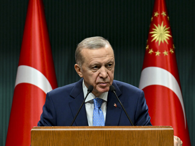 ANKARA, TURKIYE - OCTOBER 31: Turkish President Recep Tayyip Erdogan makes remarks followi
