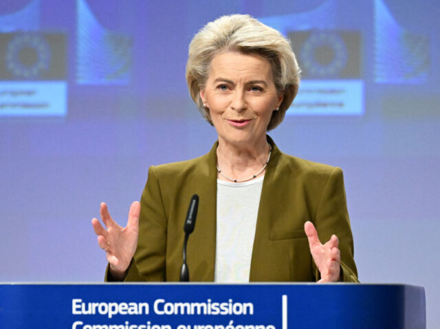 BRUSSELS, BELGIUM - NOVEMBER 08: EU Commission President Ursula von der Leyen speaks durin