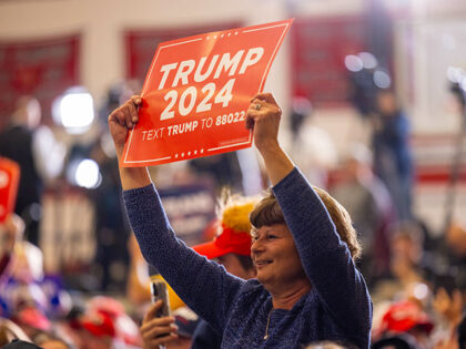 Supporters of Republican presidential candidate former President Donald Trump during a cam