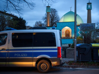 HAMBURG, GERMANY - NOVEMBER 16: Police stand outside the Imam Ali Mosque the Islamic Cente
