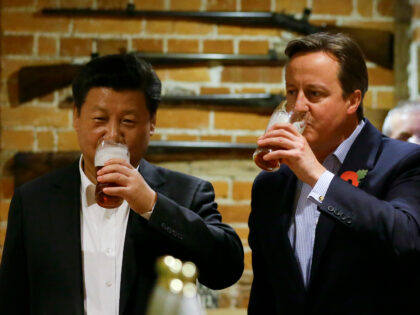 PRINCES RISBOROUGH, ENGLAND - OCTOBER 22: China's President Xi Jinping and Britain's Prime