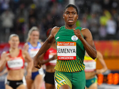 TOPSHOT - South Africa's Caster Semenya competes in the athletics women's 1500m