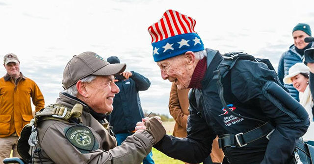 Texas Gov. Abbott Skydives with 106-Year-Old Veteran