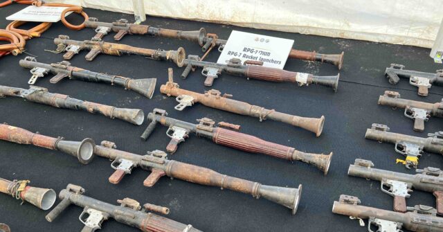 WATCH: IDF Reveals Arsenal of Weapons Seized from Hamas; Anti-Tank Explosives Used to Kill Civilians
