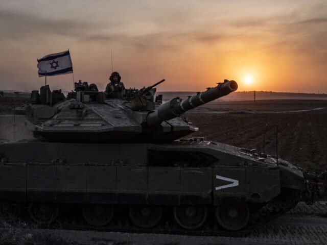 Israel tank sunset (Mostafa Alkharouf/Anadolu via Getty)