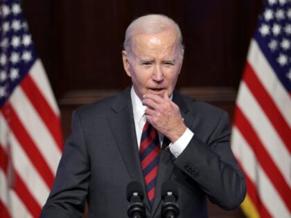 U.S. President Joe Biden speaks about supply chain resilience during an event with members