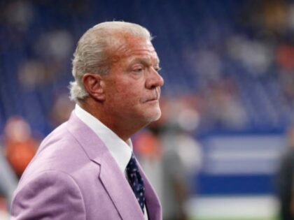 INDIANAPOLIS, INDIANA - AUGUST 17: Indianapolis Colts owner Jim Irsay on the field before