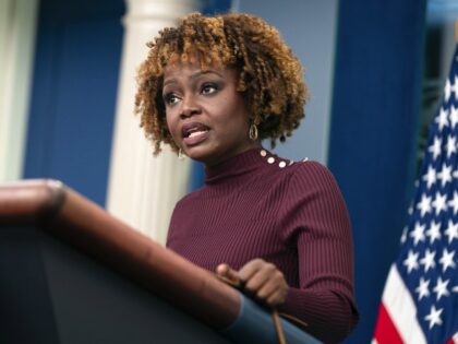 White House press secretary Karine Jean-Pierre speaks during a briefing at the White House