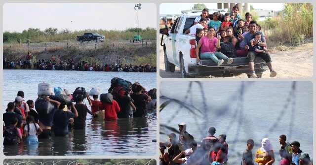 Group of 500 Migrants Flood into Texas Border Town