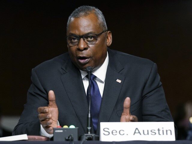Defense Secretary Lloyd Austin speaks during a Senate Armed Services Committee hearing on