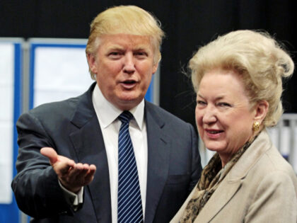 US property tycoon Donald Trump (L) is pictured with his sister Maryanne Trump Barry as th
