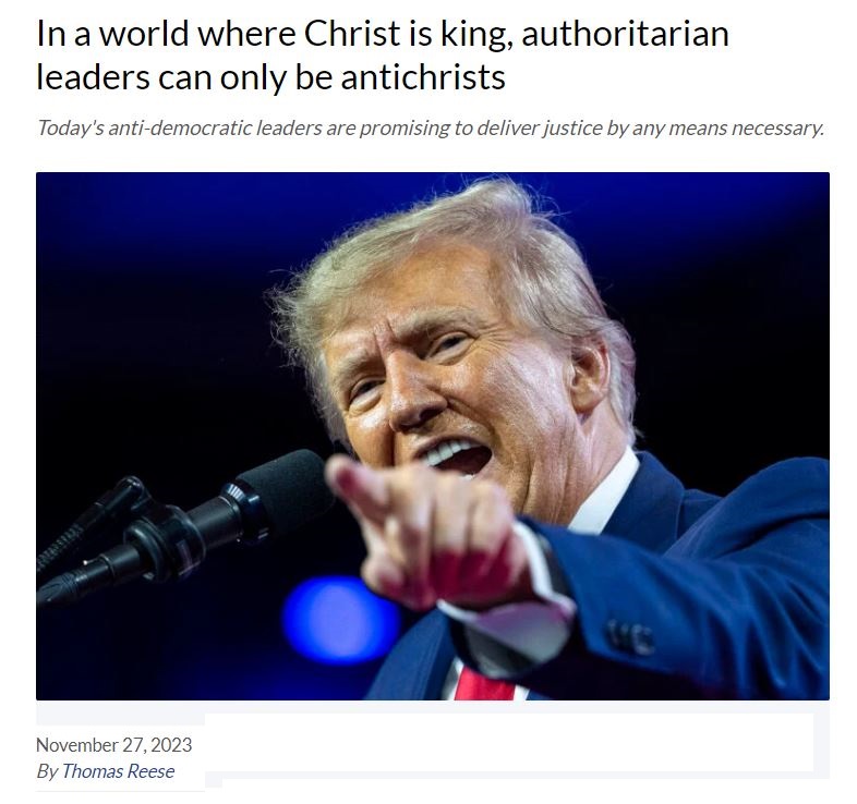 Thomas Reese article calling Donald Trump the Antichrist.
