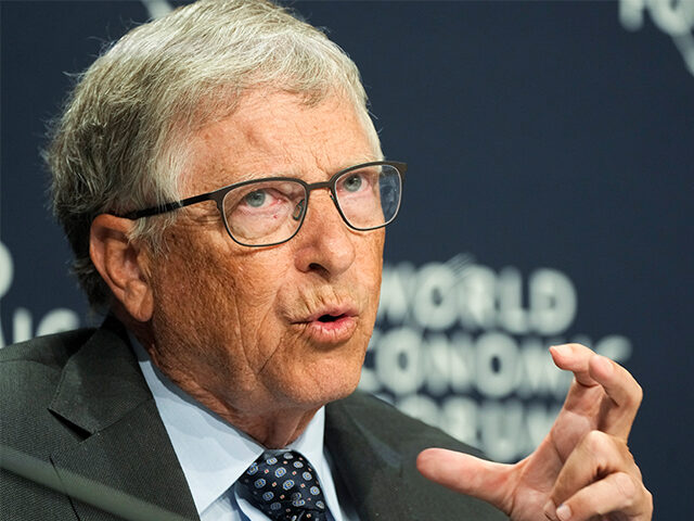 FILE -Bill Gates, Co-Chair, Bill & Melinda Gates Foundation, speaks at a news conference during the World Economic Forum in Davos, Switzerland, Wednesday, May 25, 2022. The sale of prime North Dakota farmland to a group tied to Bill Gates has stirred emotions over a Depression-era law meant to protect …
